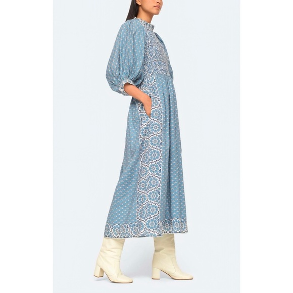 NWOT SEA New York Midi Smocked Floral Puff-Sleeve Fernanda Dress - Picture 4 of 8